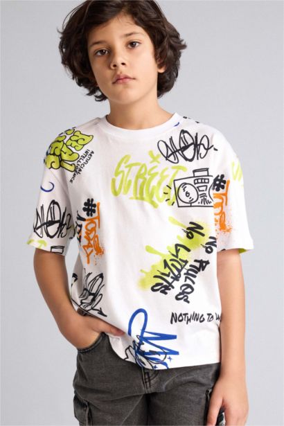 Oversize Fit Printed Short Sleeve T-Shirt