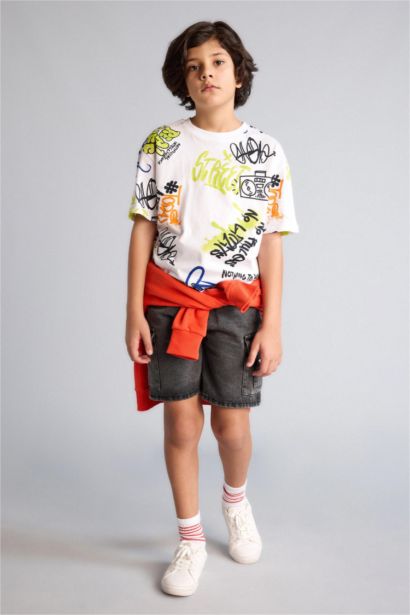Oversize Fit Printed Short Sleeve T-Shirt