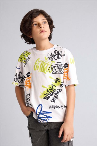 Oversize Fit Printed Short Sleeve T-Shirt