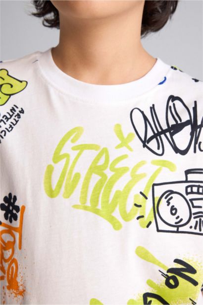 Oversize Fit Printed Short Sleeve T-Shirt