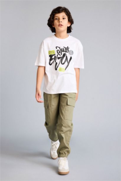 تيشيرت ولادي نص ردن اوفر سايز بياخة مستديرة