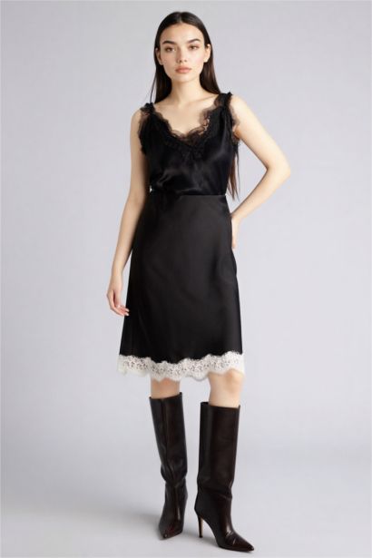 جيبة ميدي ستان بنسل بخصر عادي