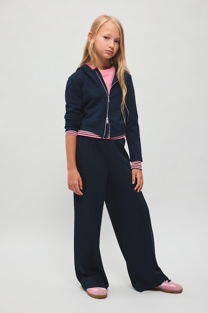 Girl Modal Long Sleeve Zip-Up Cardigan