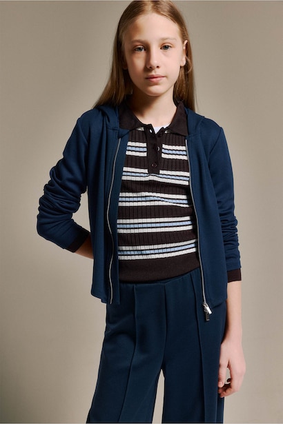 Girl Zipped Modal Zip-Up Sweatshirt