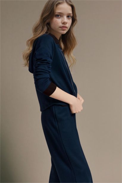 Girl Zipped Modal Zip Up Sweatshirt