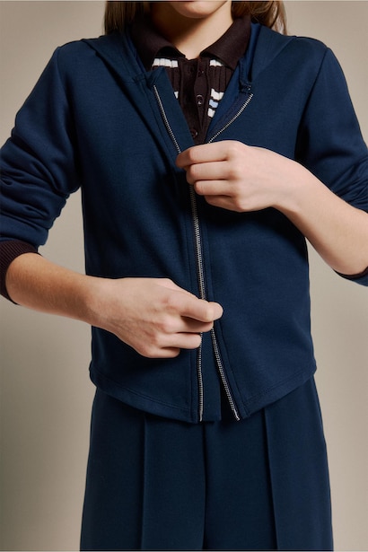 Girl Zipped Modal Zip-Up Sweatshirt