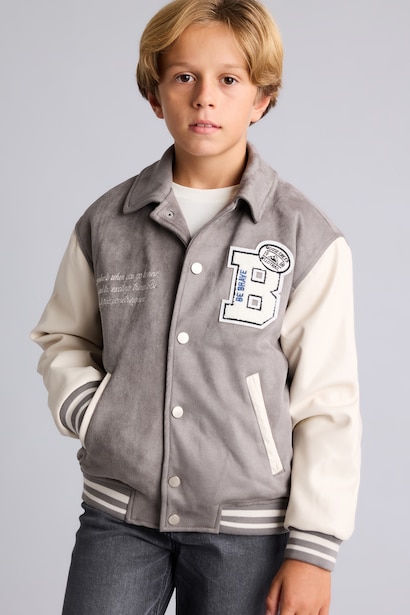 Boy Embroidered Taffeta Jacket