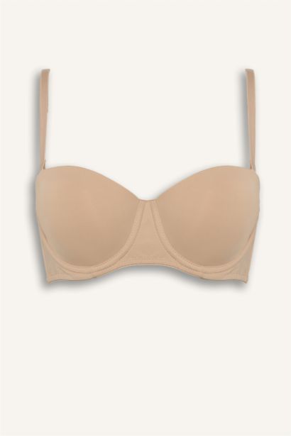 Micro Kaplı Pedli Balenli Straplez Sütyen