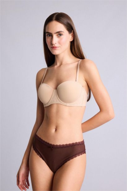 Micro Covered Padded Underwired Strapless Bra