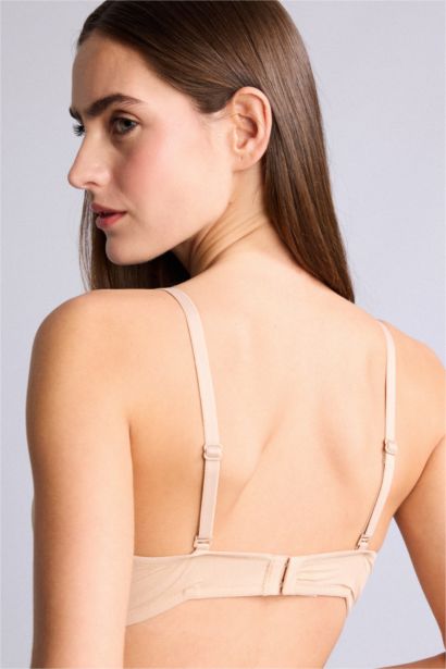 Micro Covered Padded Underwired Strapless Bra