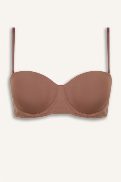 Micro Kaplı Pedli Balenli Straplez Sütyen