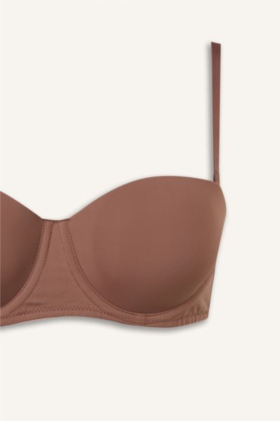 Micro Kaplı Pedli Balenli Straplez Sütyen