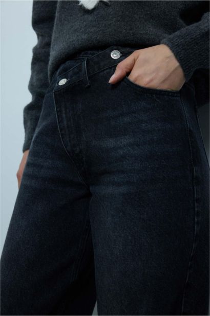 %100 Pamuk Wıde Leg Jean Pantolon