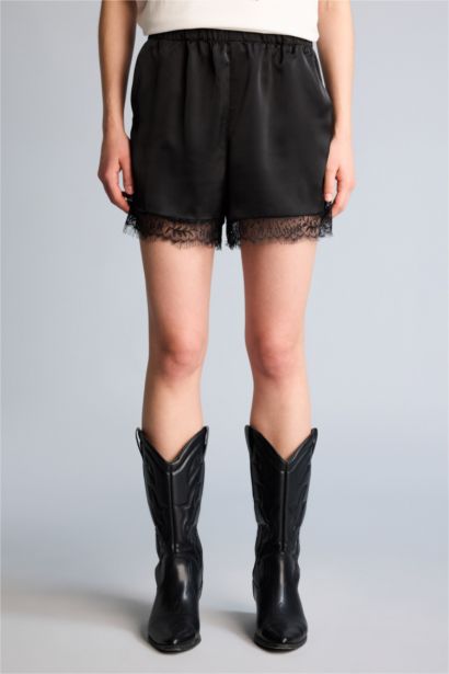 Satin Normal Waist Shorts