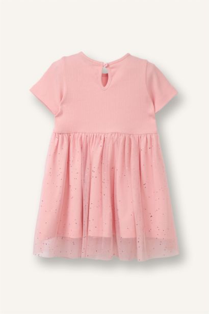 Baby Girl Glittery Ribbed Tulle Dress