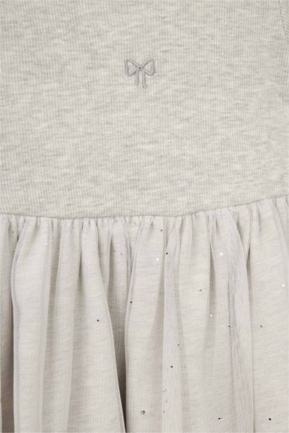 فستان بيبي بناتي مضلع نص ردن مطرز