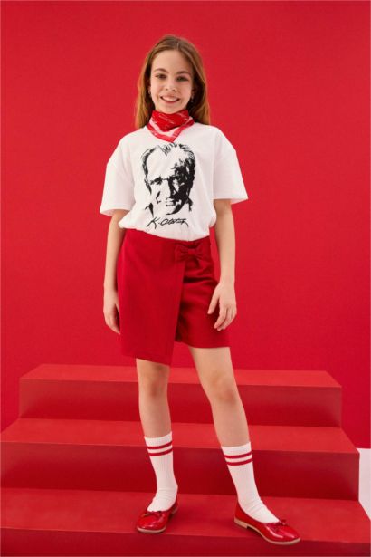 Atatürk Baskılı Tişört Kız Çocuk