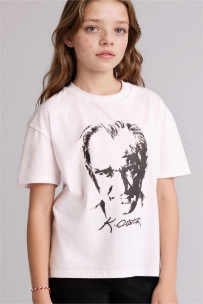 Atatürk Baskılı Tişört Kız Çocuk