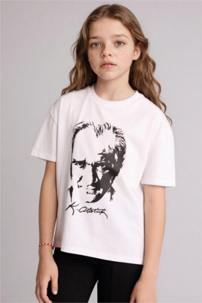 Atatürk Baskılı Tişört Kız Çocuk