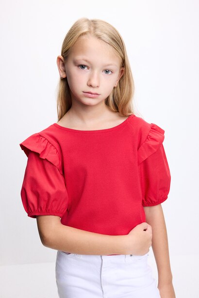 Girl Ribbed Ribbed T-Shirt