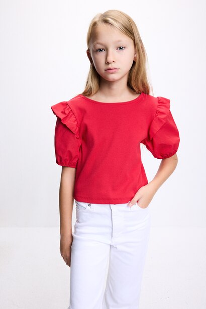 Girl Ribbed Ribbed T-Shirt