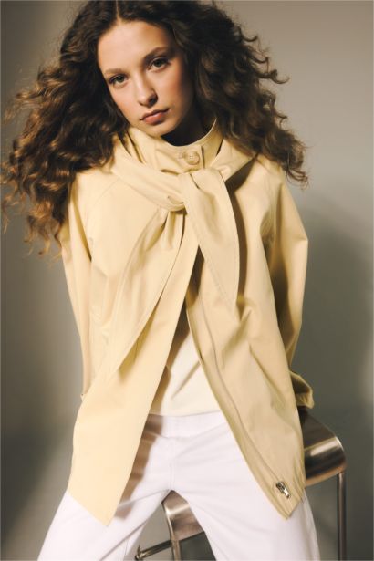 Regular Fıt Kapüşonlu Pamuklu Trençkot