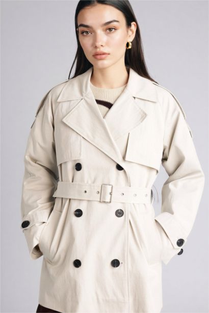 Regular Fit Twill Trenchcoat