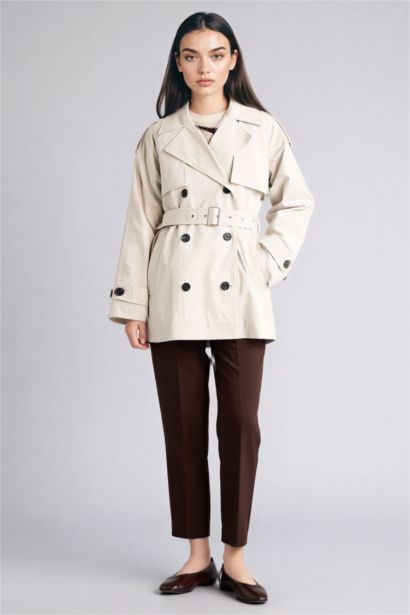 Regular Fit Twill Trenchcoat