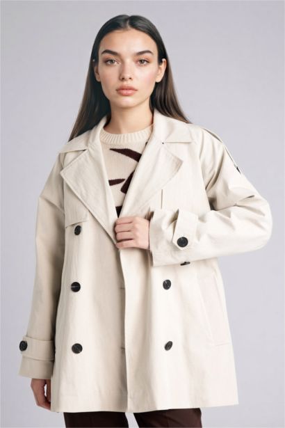 Regular Fit Twill Trenchcoat