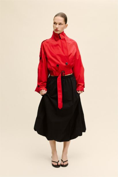 Cropped Fıt Twill Trençkot