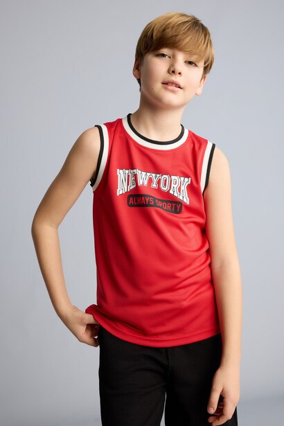 Boy Regular Fit Printed Tank Top
