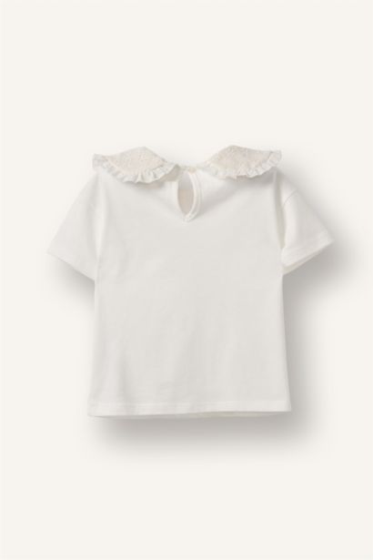 Bebe Yaka Penye Tişört Kız Bebek