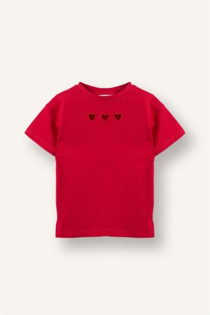 Kalpli Penye Tişört Kız Bebek