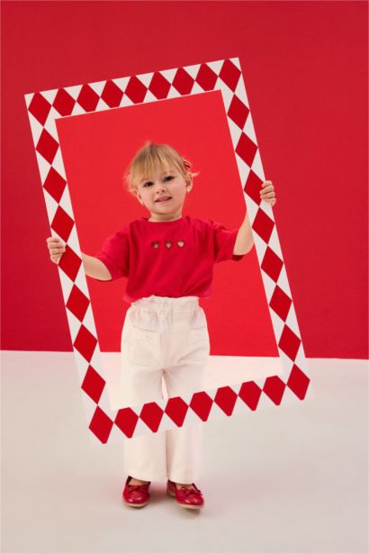 Kalpli Penye Tişört Kız Bebek