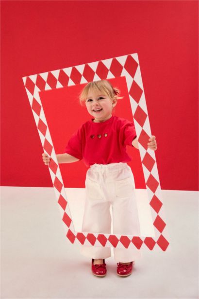 Kalpli Penye Tişört Kız Bebek