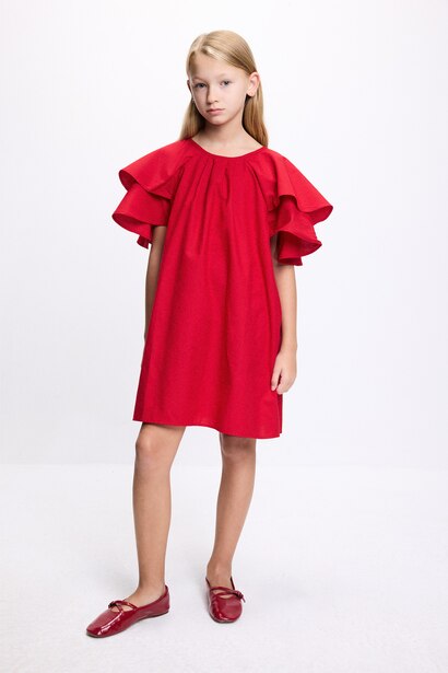 Girl Short Sleeve Woven Dress