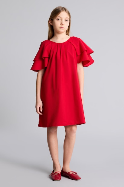 Girl Short Sleeve Woven Dress