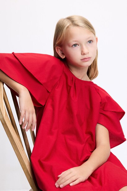 Girl Short Sleeve Woven Dress