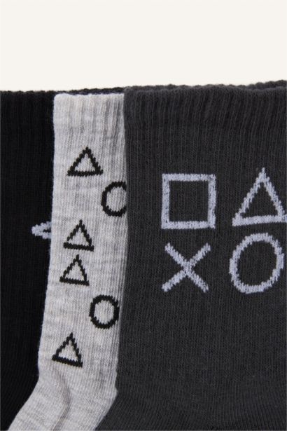 PlayStatıon 3'lü Pamuklu Uzun Çorap Erkek Çocuk