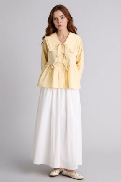 A Cut Poplin Skirt