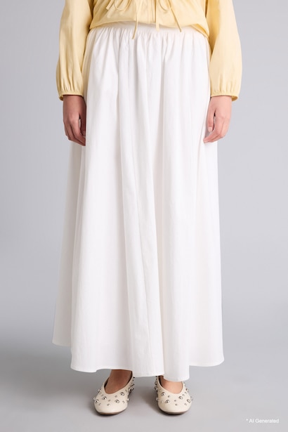 A Cut Poplin Skirt