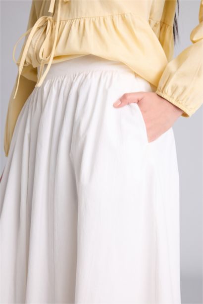 A Cut Poplin Skirt