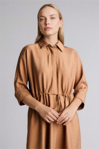 Regular Fıt Gömlek Yaka Yarım Kol Elbise