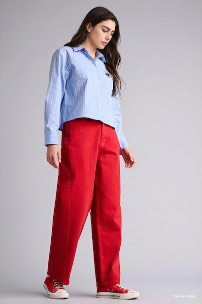 Baggy Fit Gabardın Pantolon