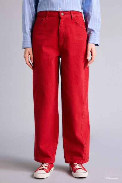 Baggy Fit Gabardın Pantolon