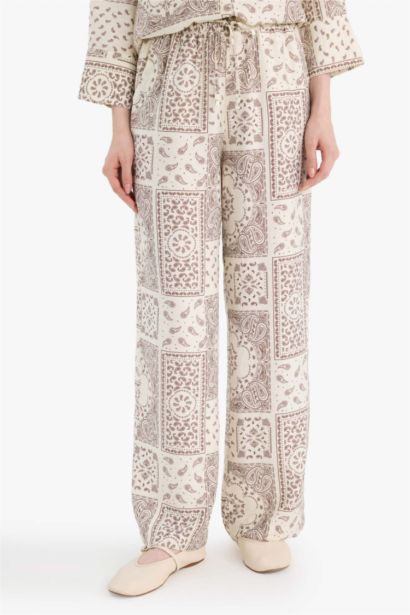 Printed Regular Hem Trousers