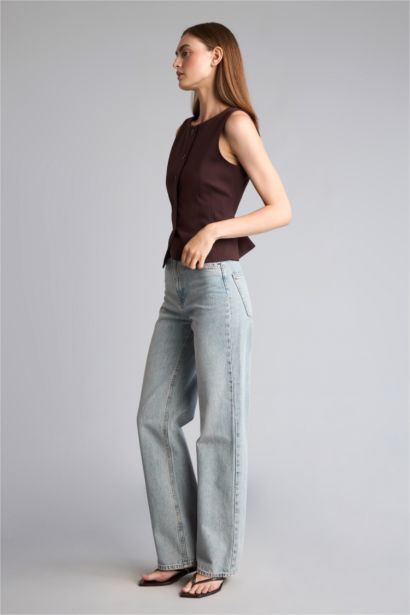 Wide Leg Yüksek Bel Jean Pantolon