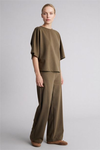 Straight Fit Regular Hem Trousers