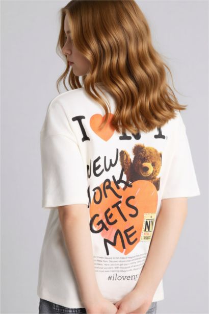 I Love NY Oversıze Tişört Kız Çocuk