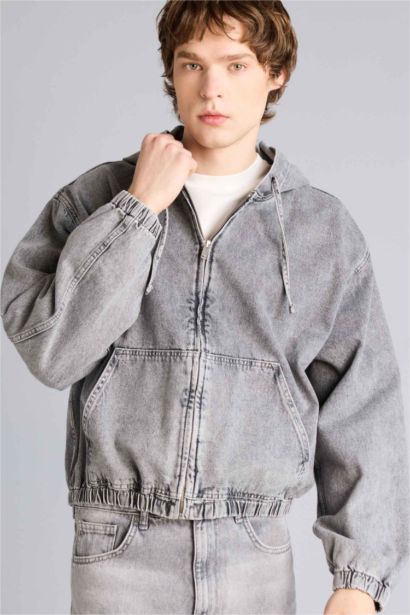 Overshırt Fıt Kapüşonlu Pamuklu Ceket